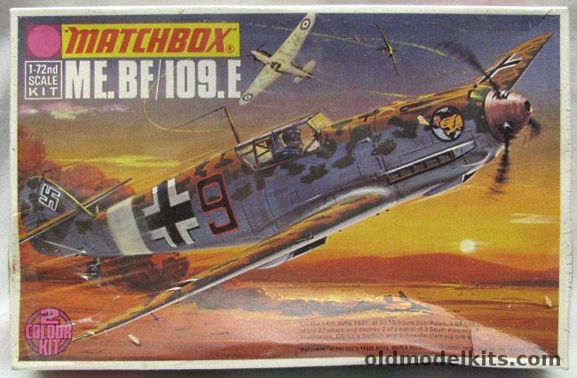 Matchbox 1/72 Messerschmitt Bf-109 E-4Trop or E-3 - 1/JG27 Derna Libya 1941 or Rumanian Air Force 1943 (Bf109E4), PK-17 plastic model kit